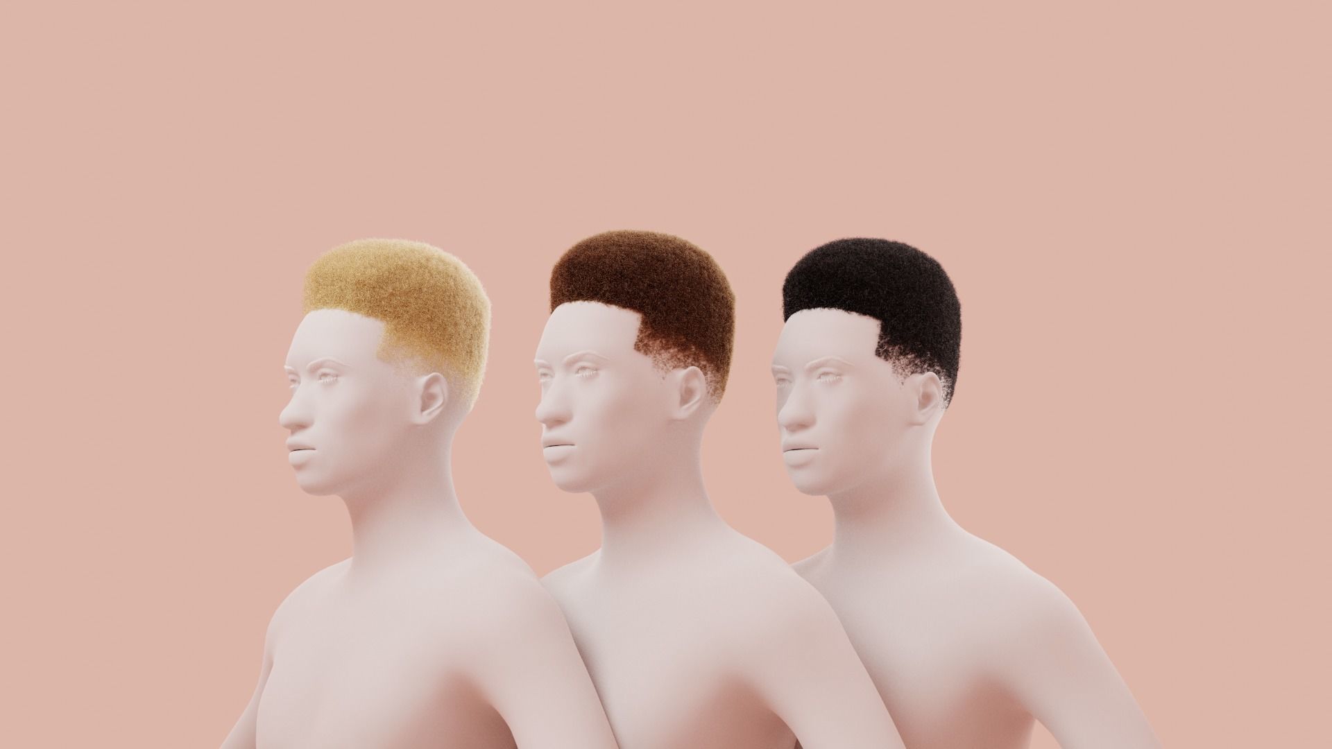 Flat Top Hair 3D model_2