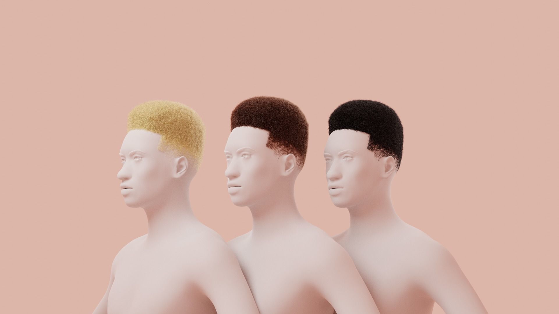 Flat Top Hair 3D model_3
