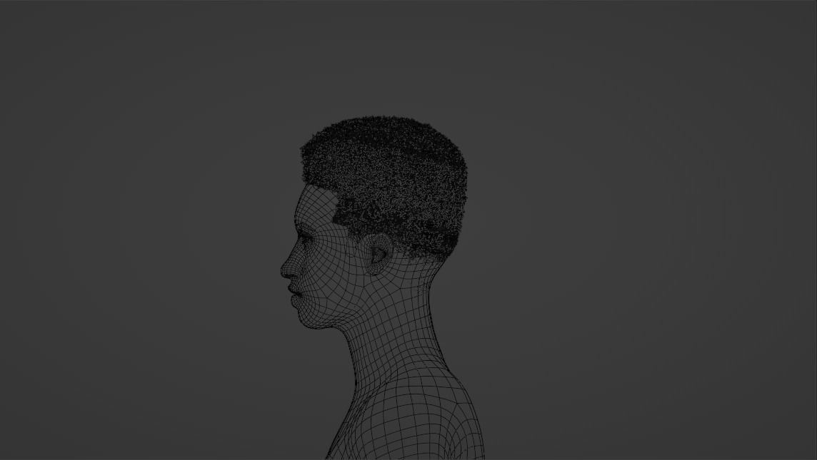 Flat Top Hair 3D model_15