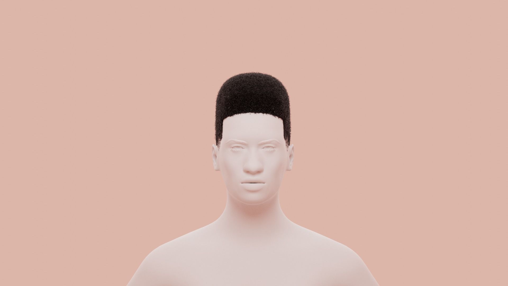 Flat Top Hair 3D model_29