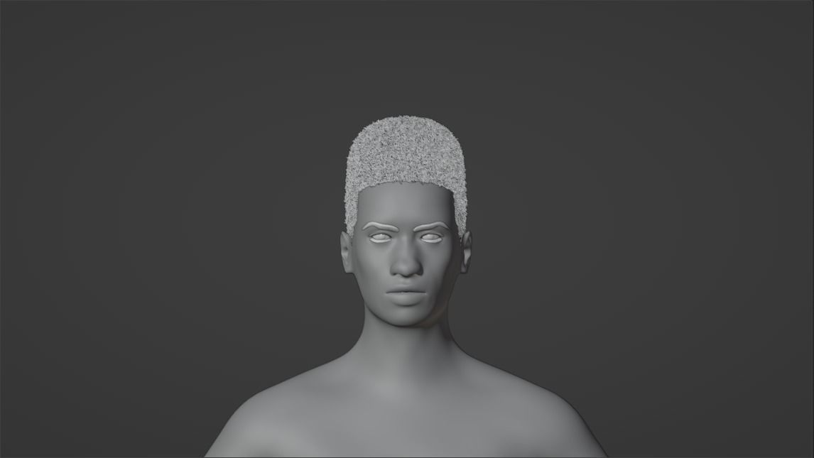 Flat Top Hair 3D model_8