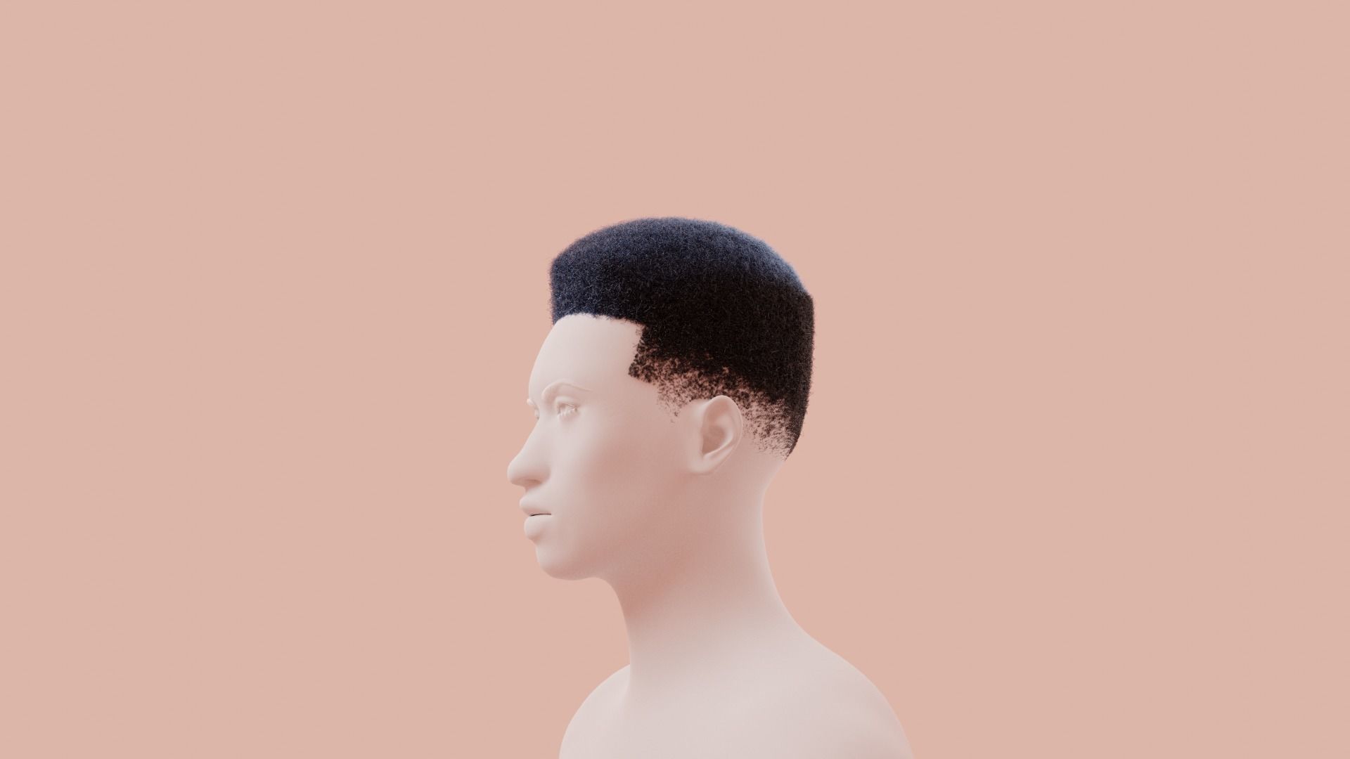 Flat Top Hair 3D model_4