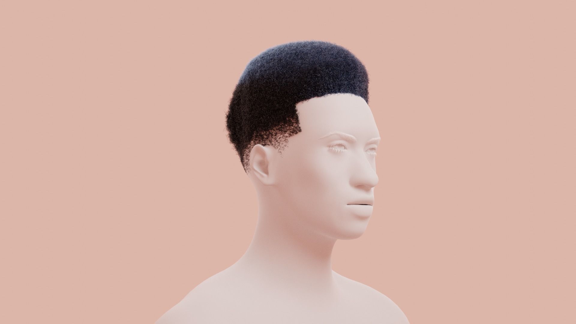 Flat Top Hair 3D model_5