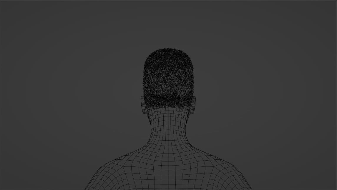 Flat Top Hair 3D model_21