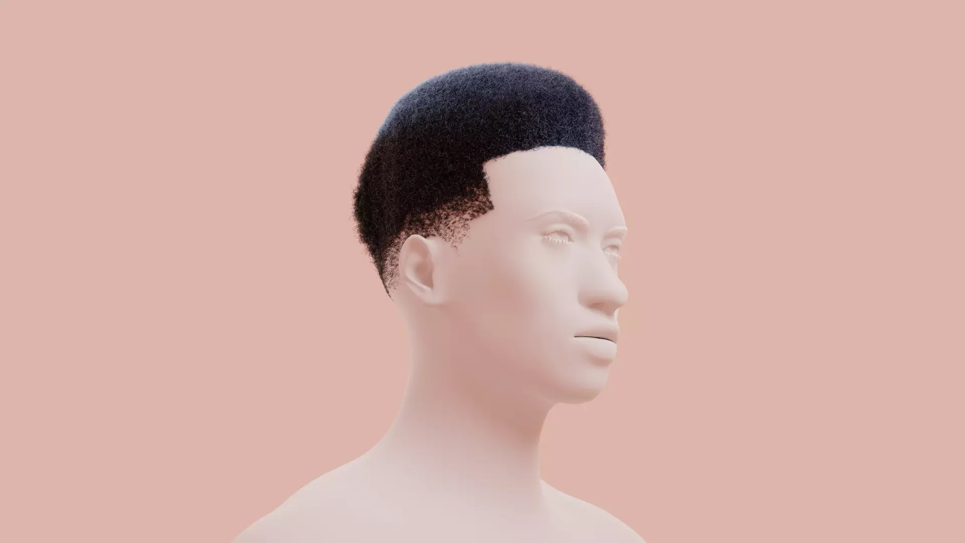 Flat Top Hair 3D model_0