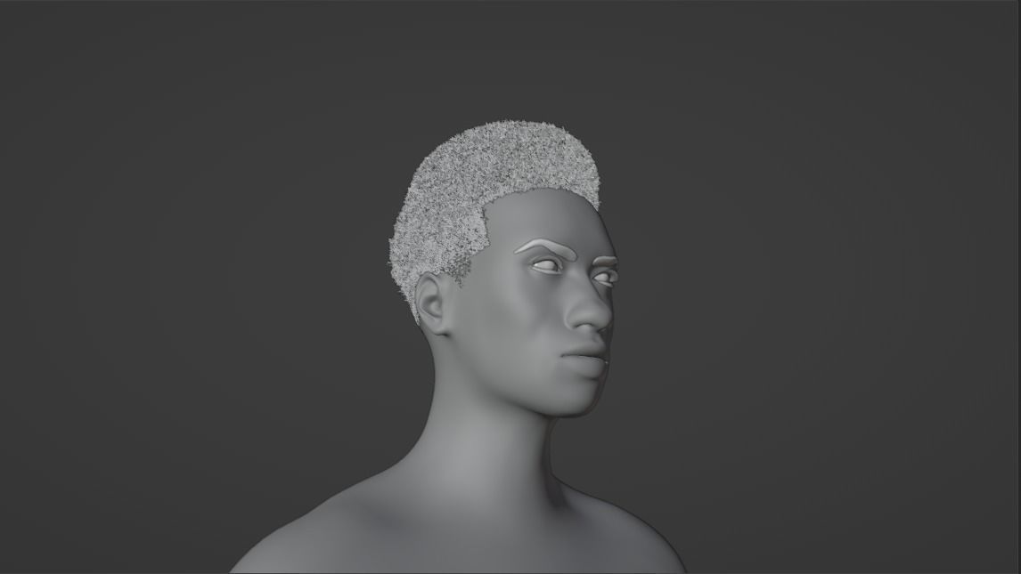 Flat Top Hair 3D model_25