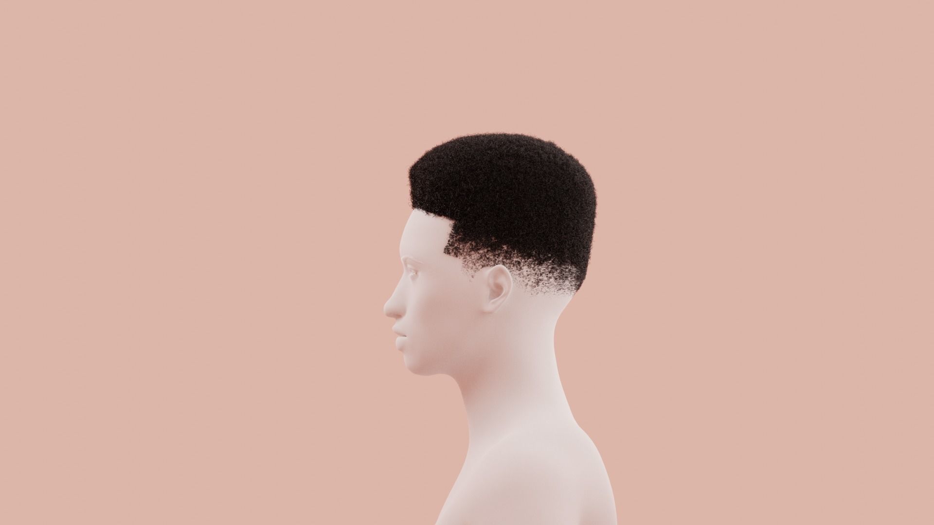 Flat Top Hair 3D model_11