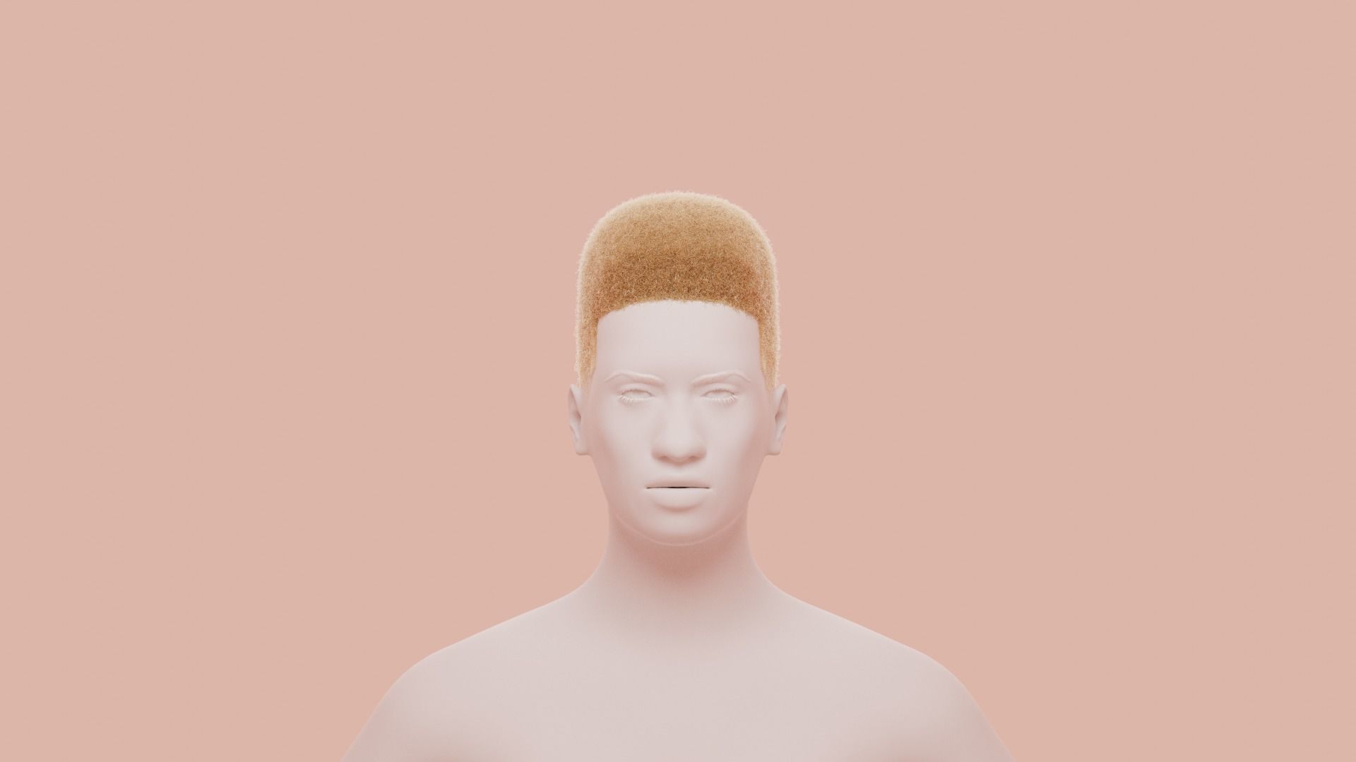 Flat Top Hair 3D model_7