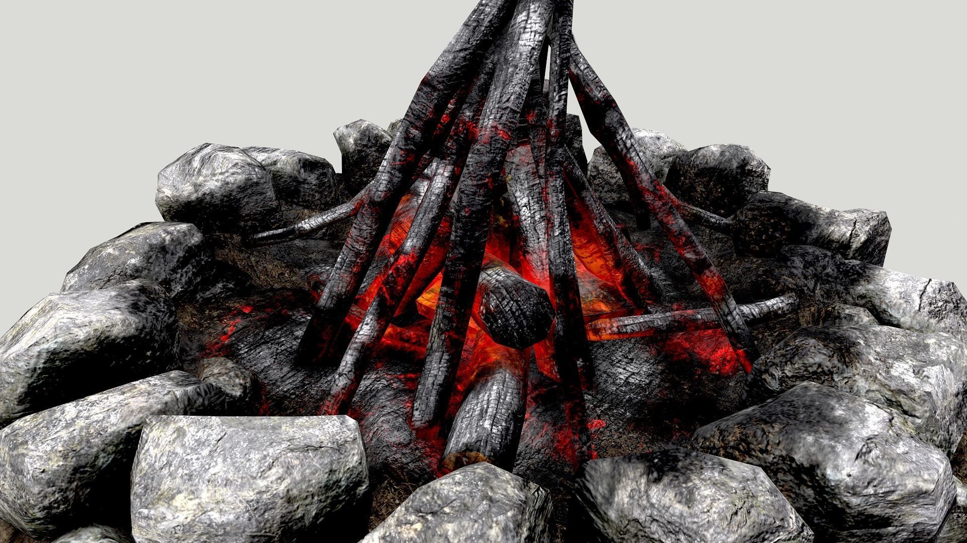 Camp Fire Pack Low-poly 3D model_5