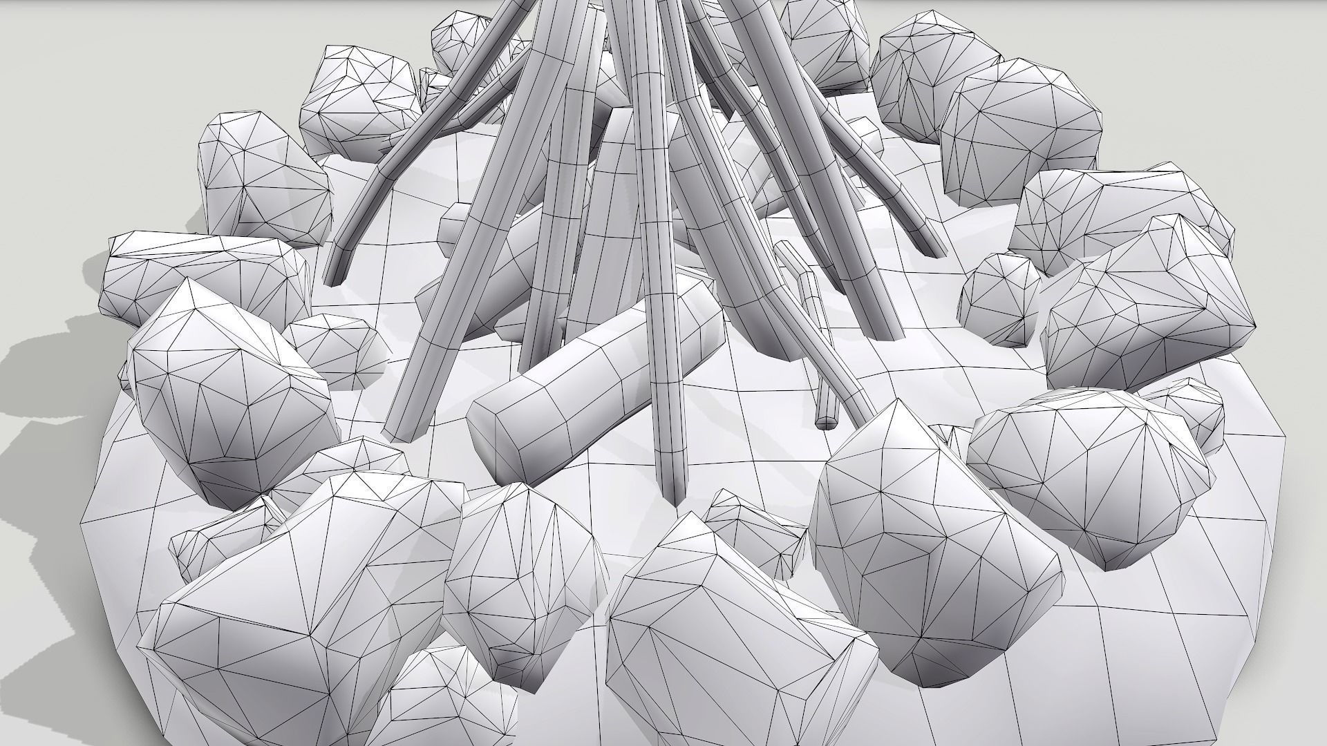 Camp Fire Pack Low-poly 3D model_19