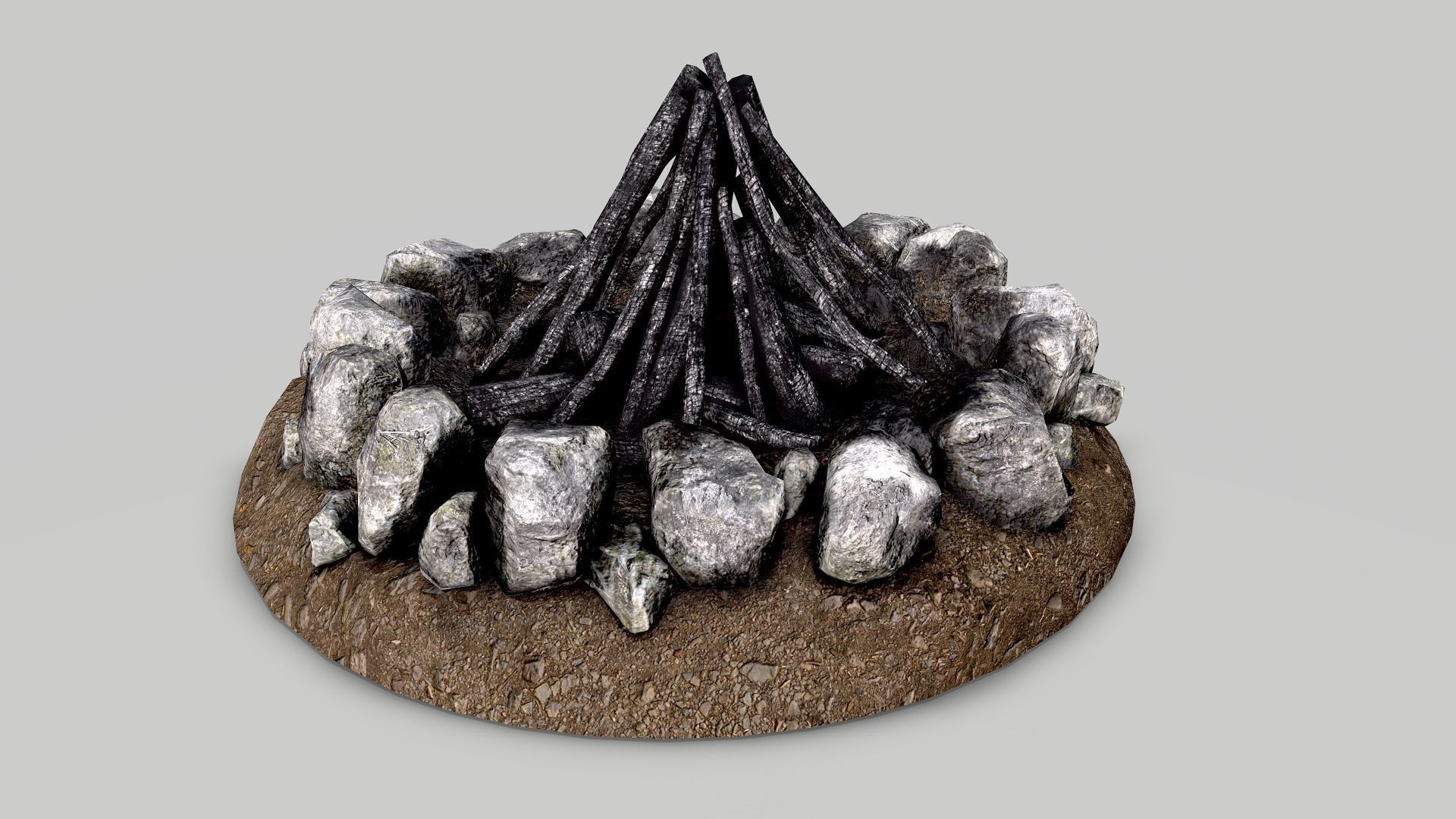 Camp Fire Pack Low-poly 3D model_4