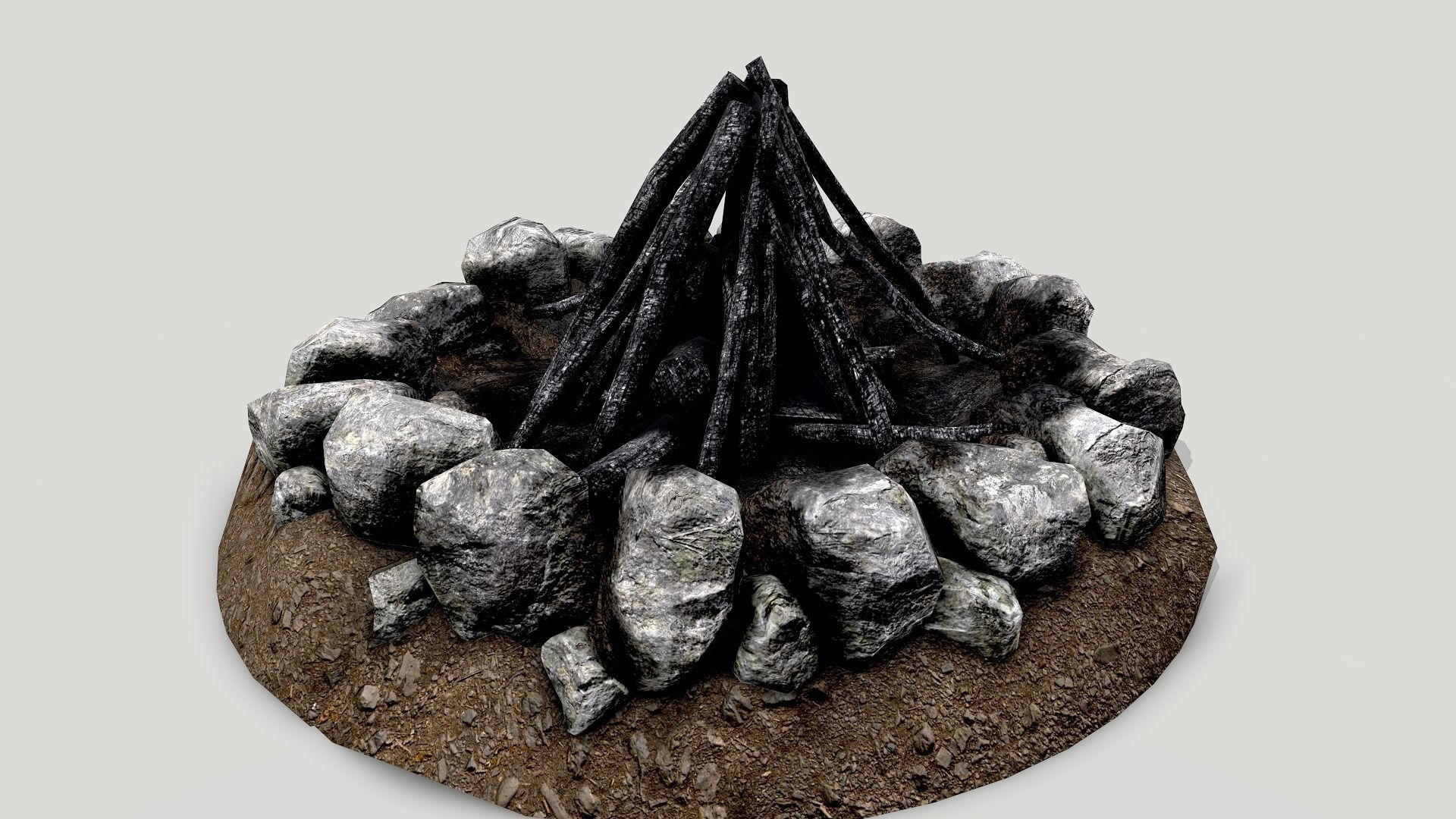 Camp Fire Pack Low-poly 3D model_17