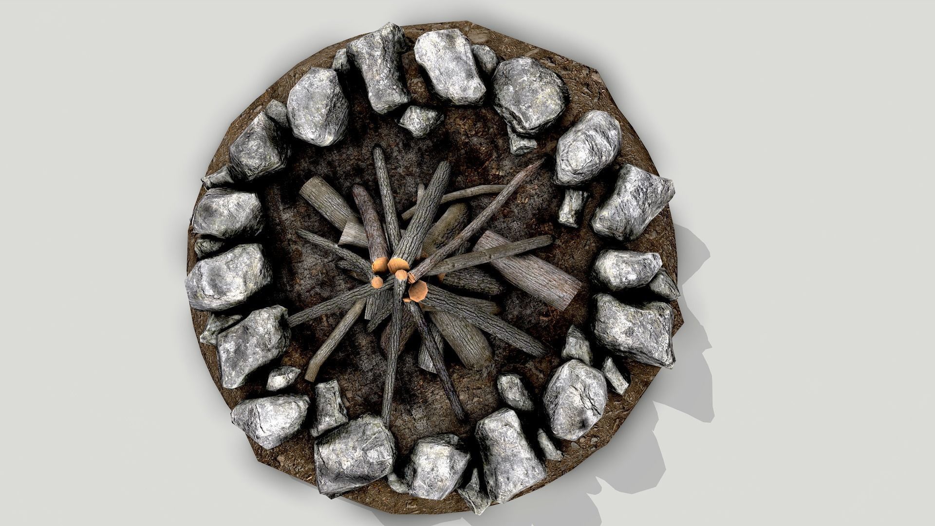 Camp Fire Pack Low-poly 3D model_8