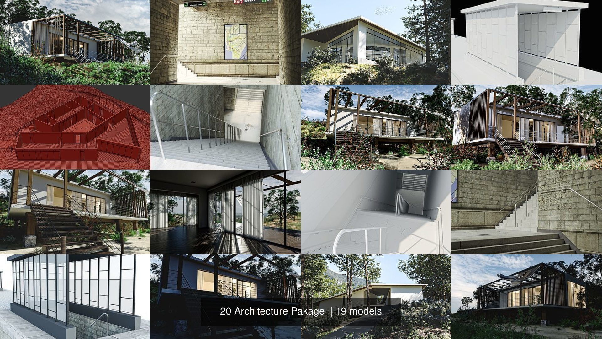 20 Architecture Pakage  3D Model Collection_3