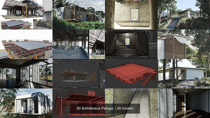 20 Architecture Pakage  3D Model Pack 3