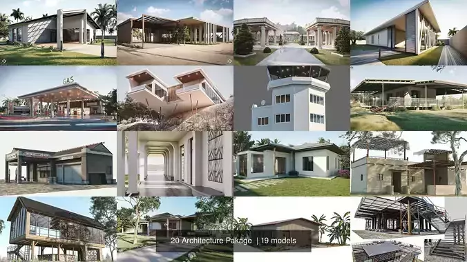 20 Architecture Pakage  3D Model Collection