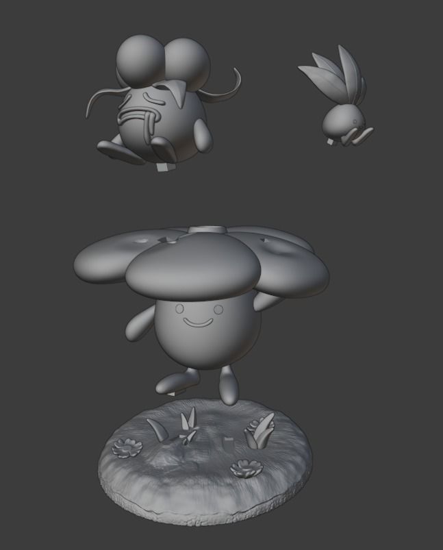 Vileplume Gloom and Oddish from Pokemon 3D print model_3
