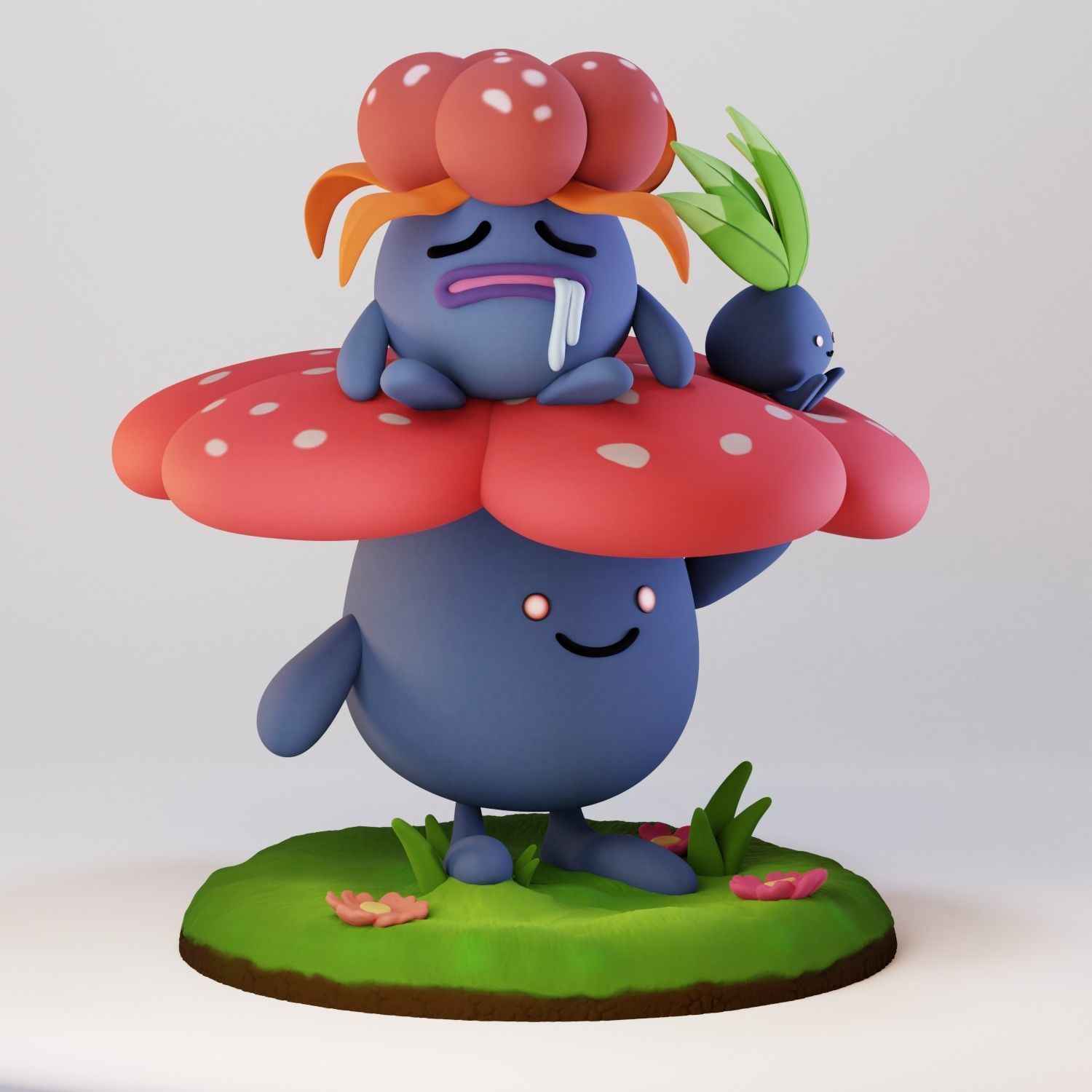 Vileplume Gloom and Oddish from Pokemon 3D print model_2