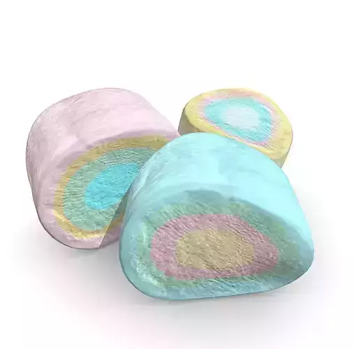 Marshmallows - Midpoly with baked AO 3D model