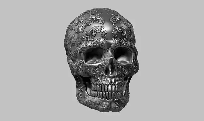 ornament skull a21 3d print model 3D print model