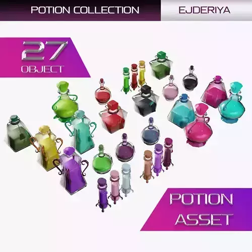 Low Poly Potion Bottle Asset