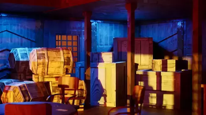 Lowpoly Western City Saloon