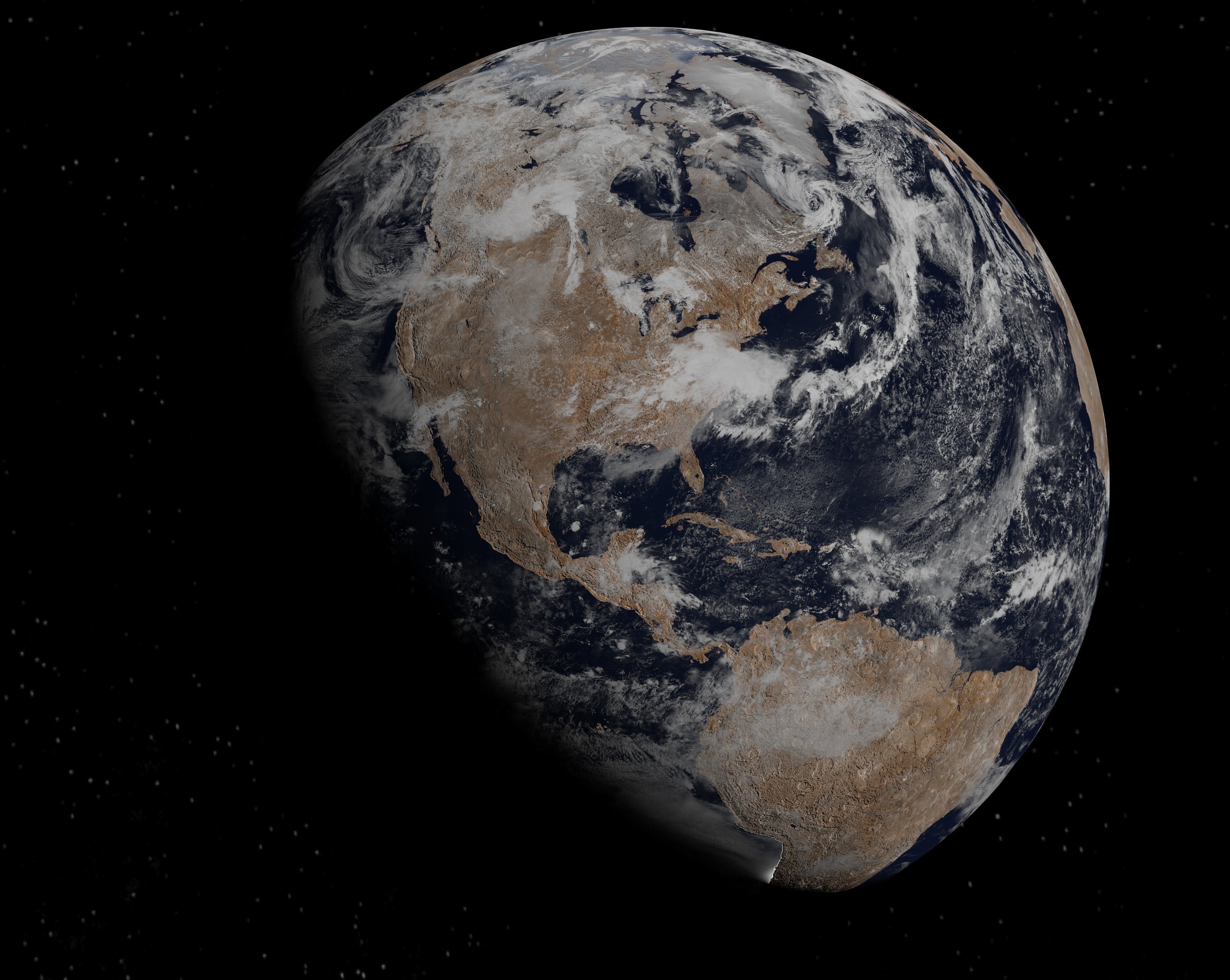 Bombarded planet earth  Low-poly 3D model_10