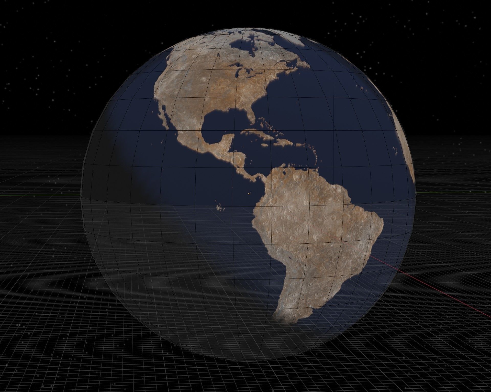 Bombarded planet earth  Low-poly 3D model_15