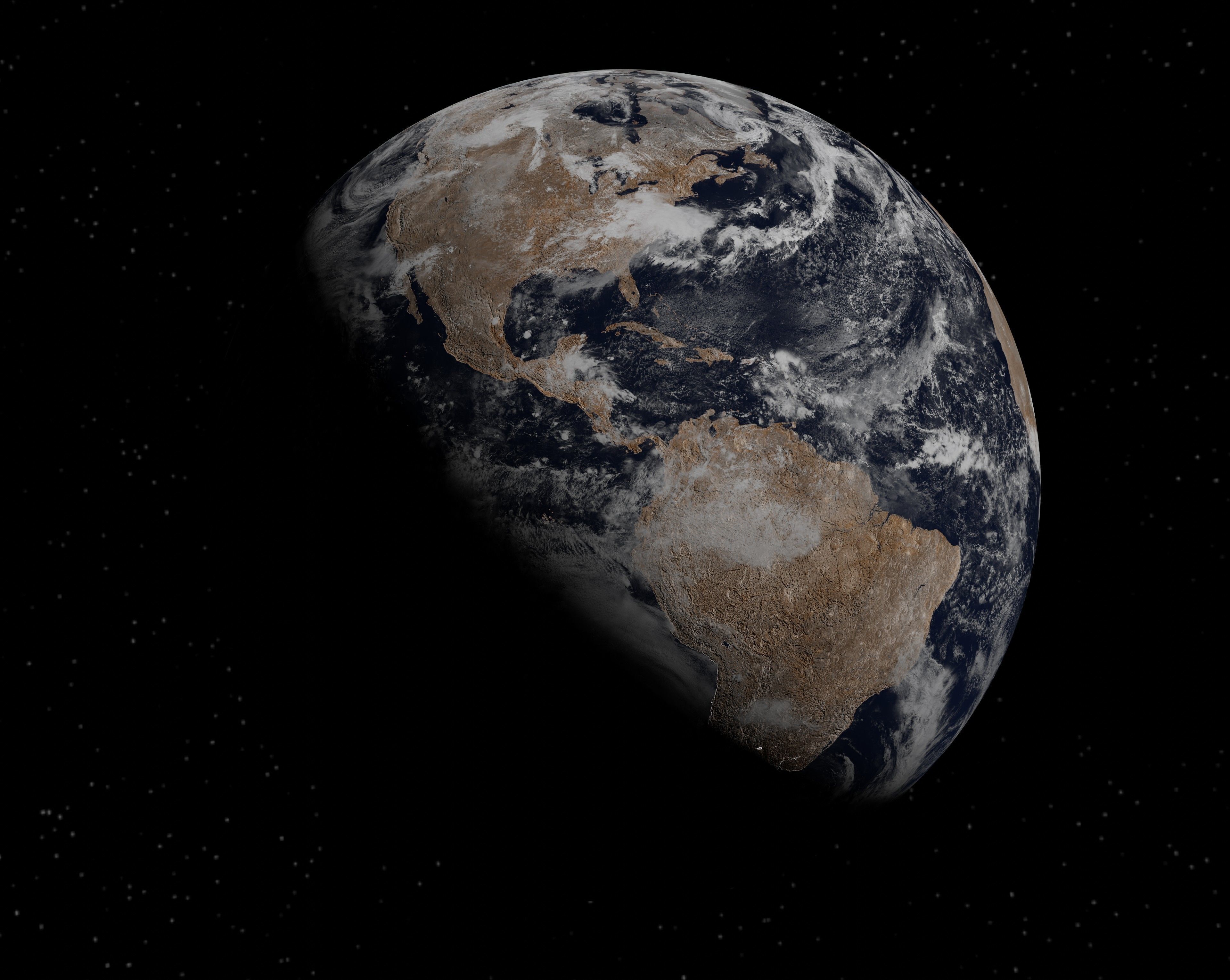 Bombarded planet earth  Low-poly 3D model_2