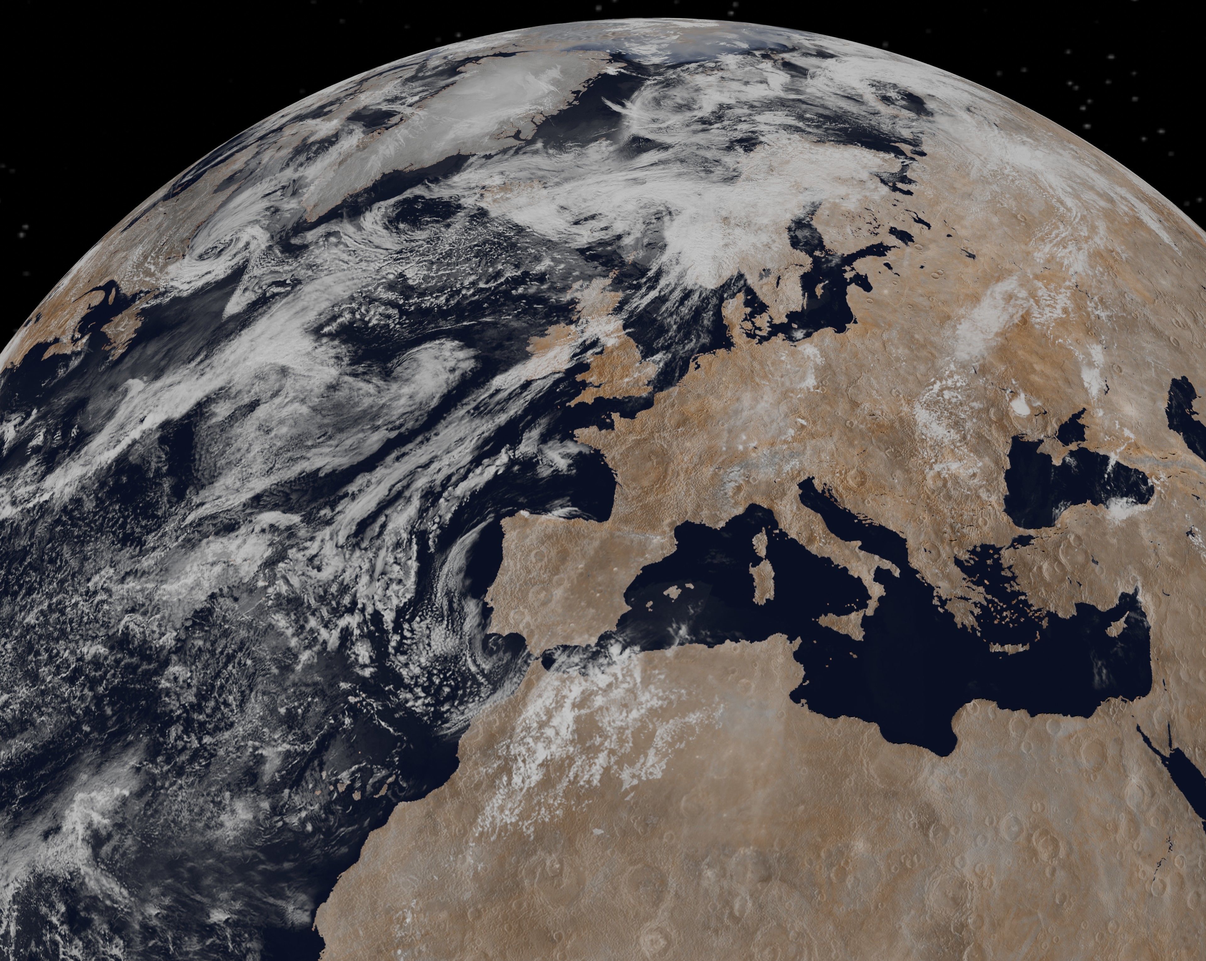 Bombarded planet earth  Low-poly 3D model_8