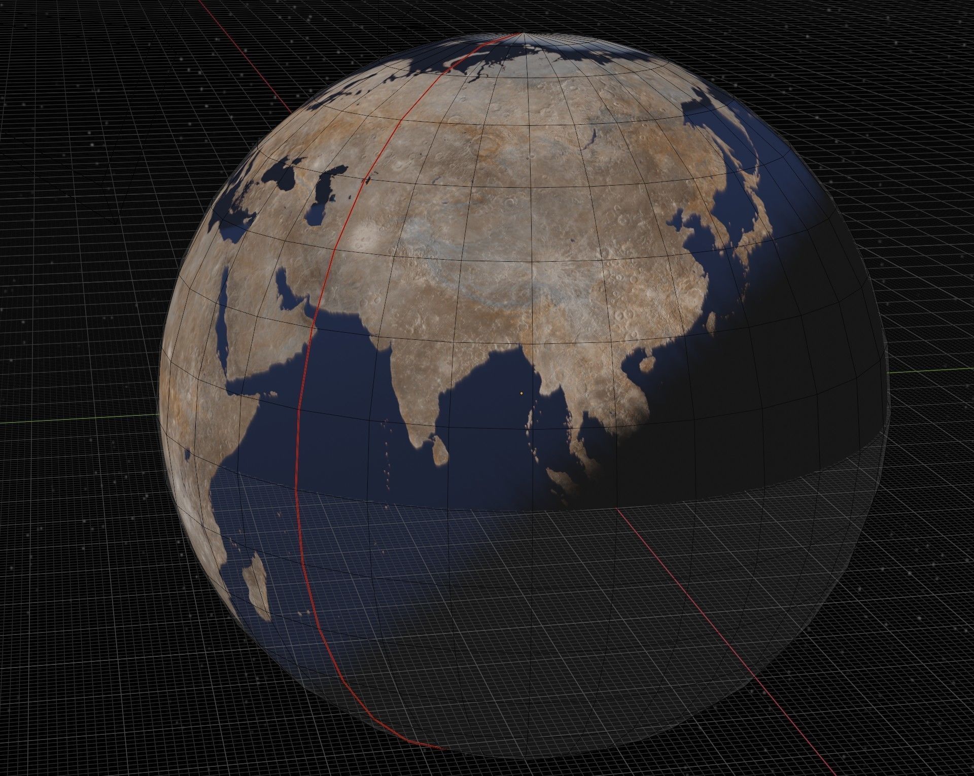 Bombarded planet earth  Low-poly 3D model_13