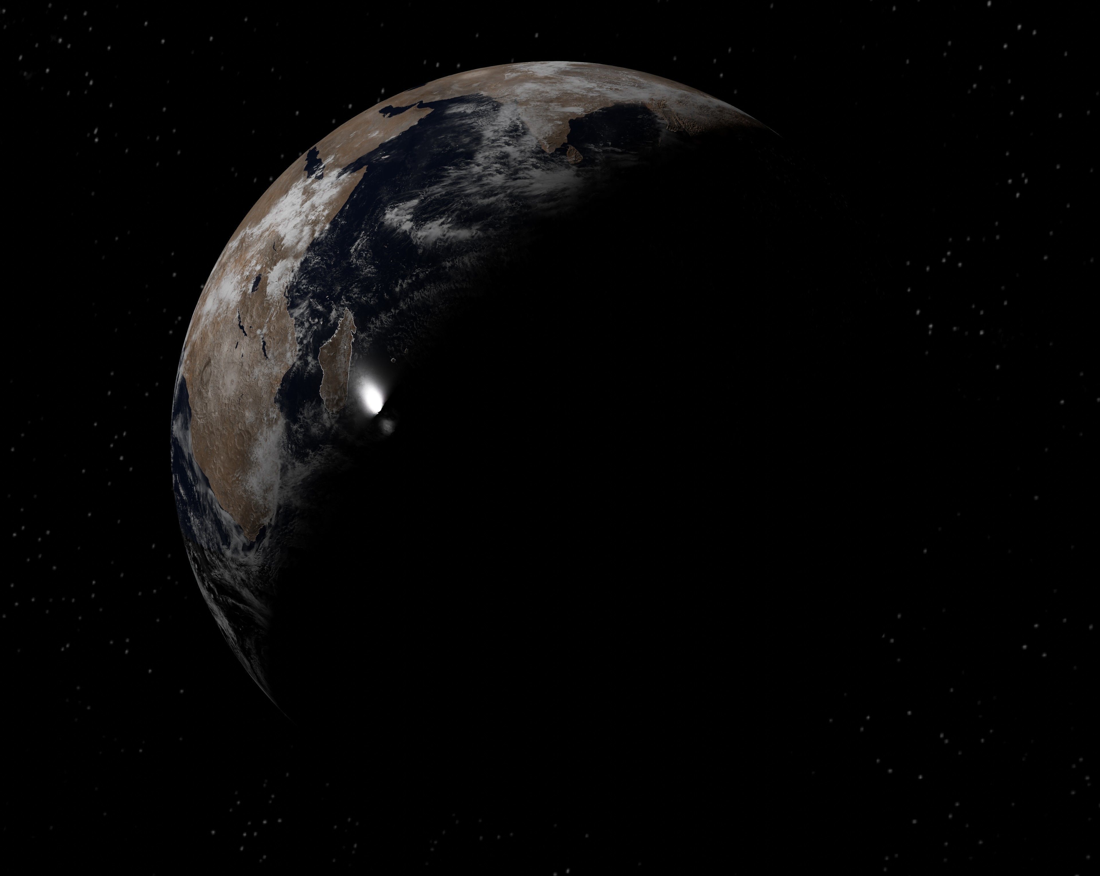 Bombarded planet earth  Low-poly 3D model_7