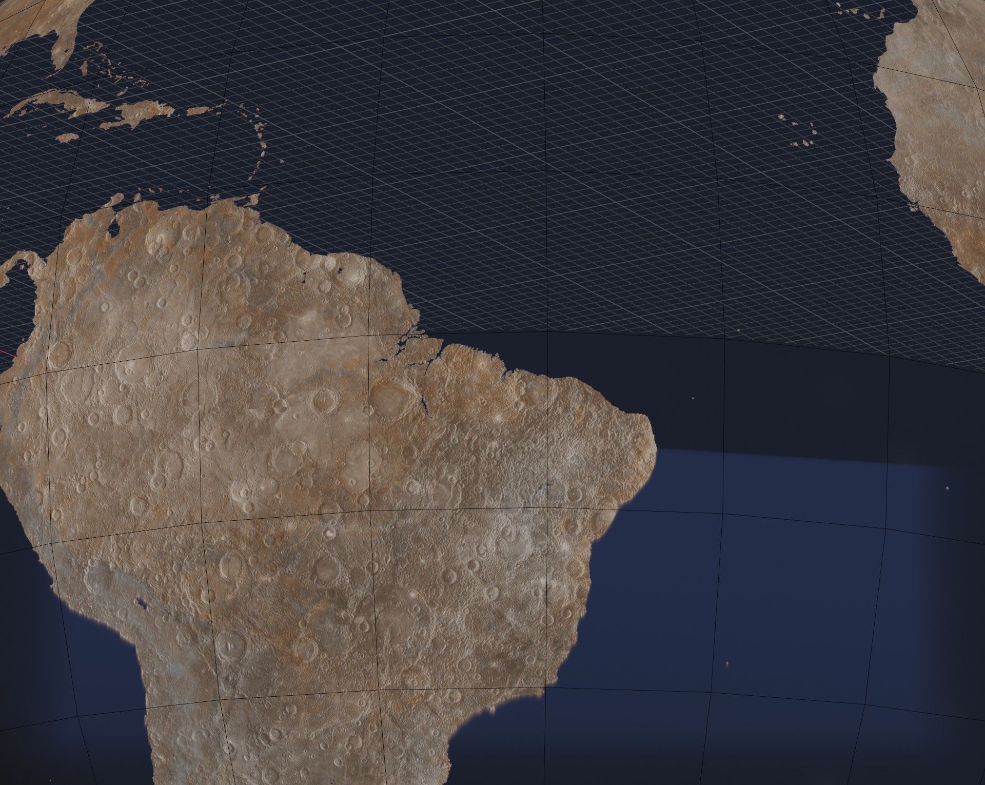 Bombarded planet earth  Low-poly 3D model_19