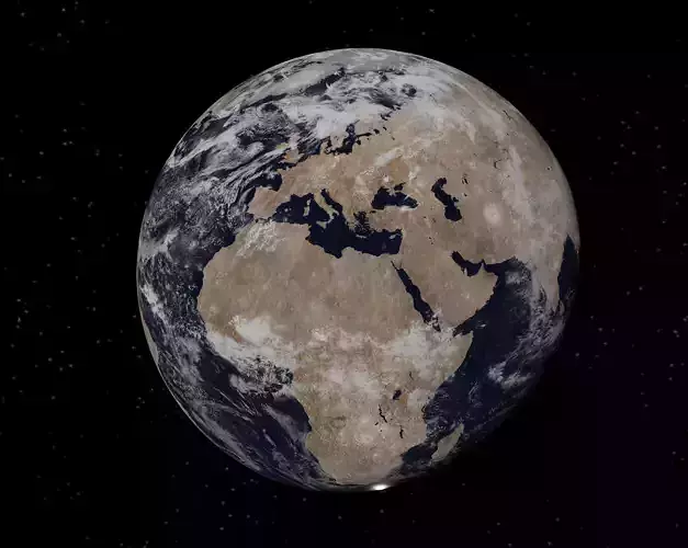 Bombarded planet earth  Low-poly 3D model