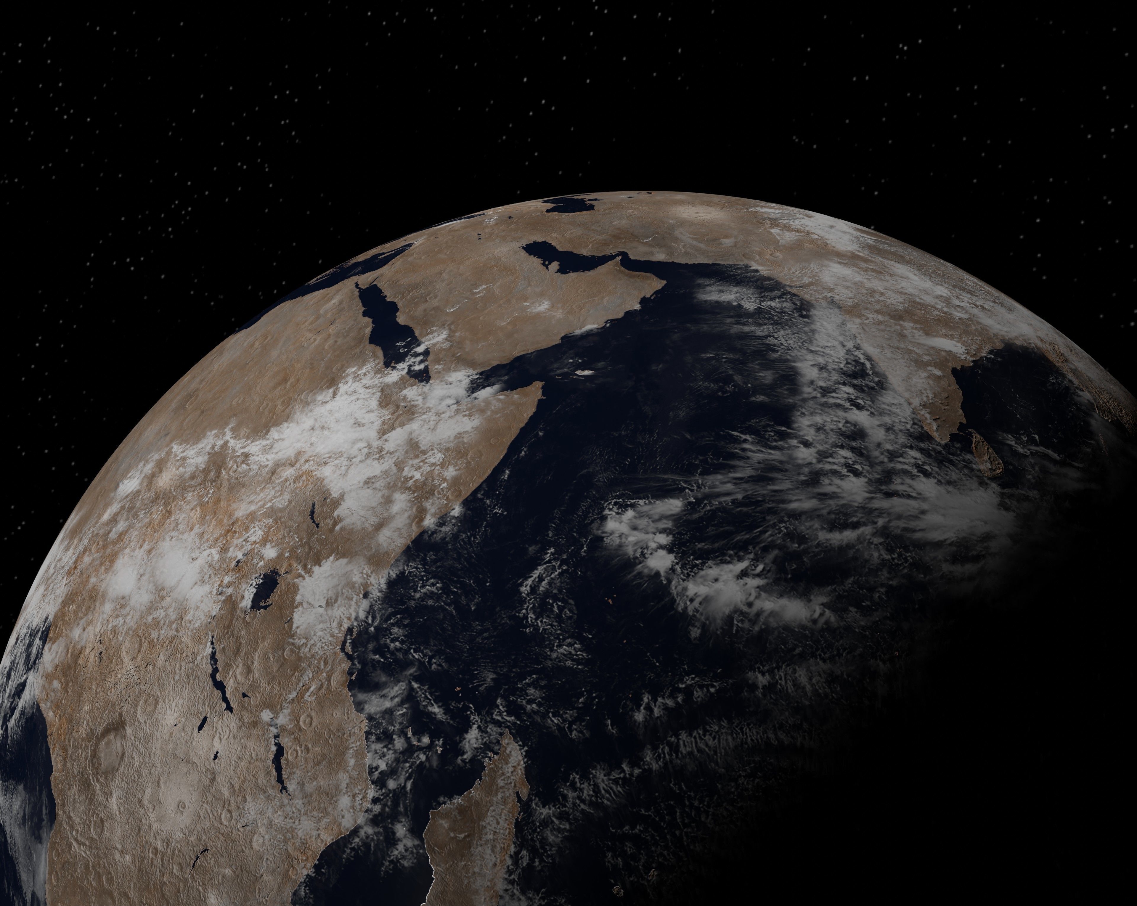 Bombarded planet earth  Low-poly 3D model_4