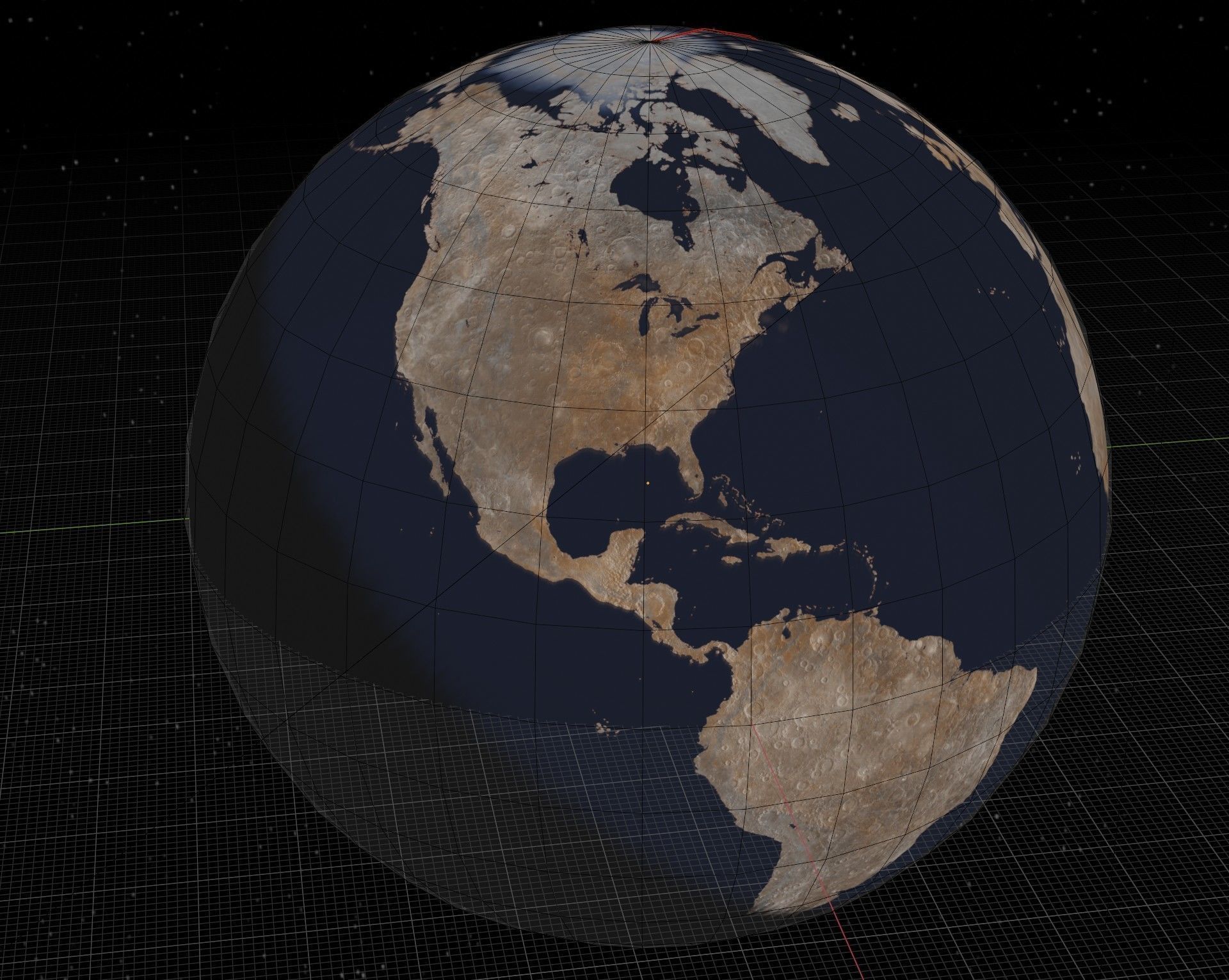 Bombarded planet earth  Low-poly 3D model_20