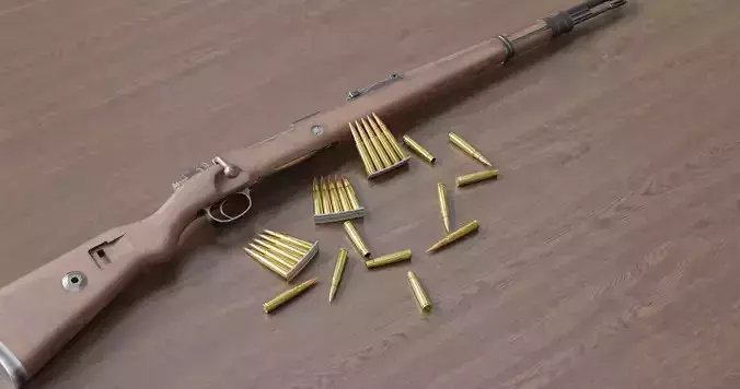 Karabiner 98k Low-poly 3D model