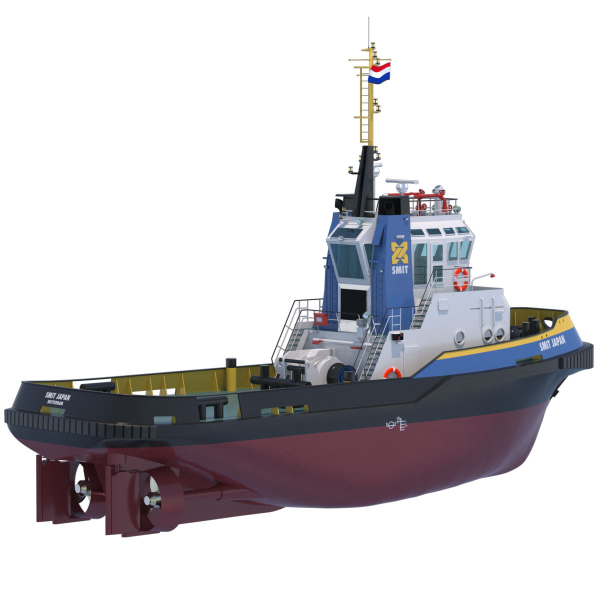 Harbour Tug Smit Japan 3D model_2