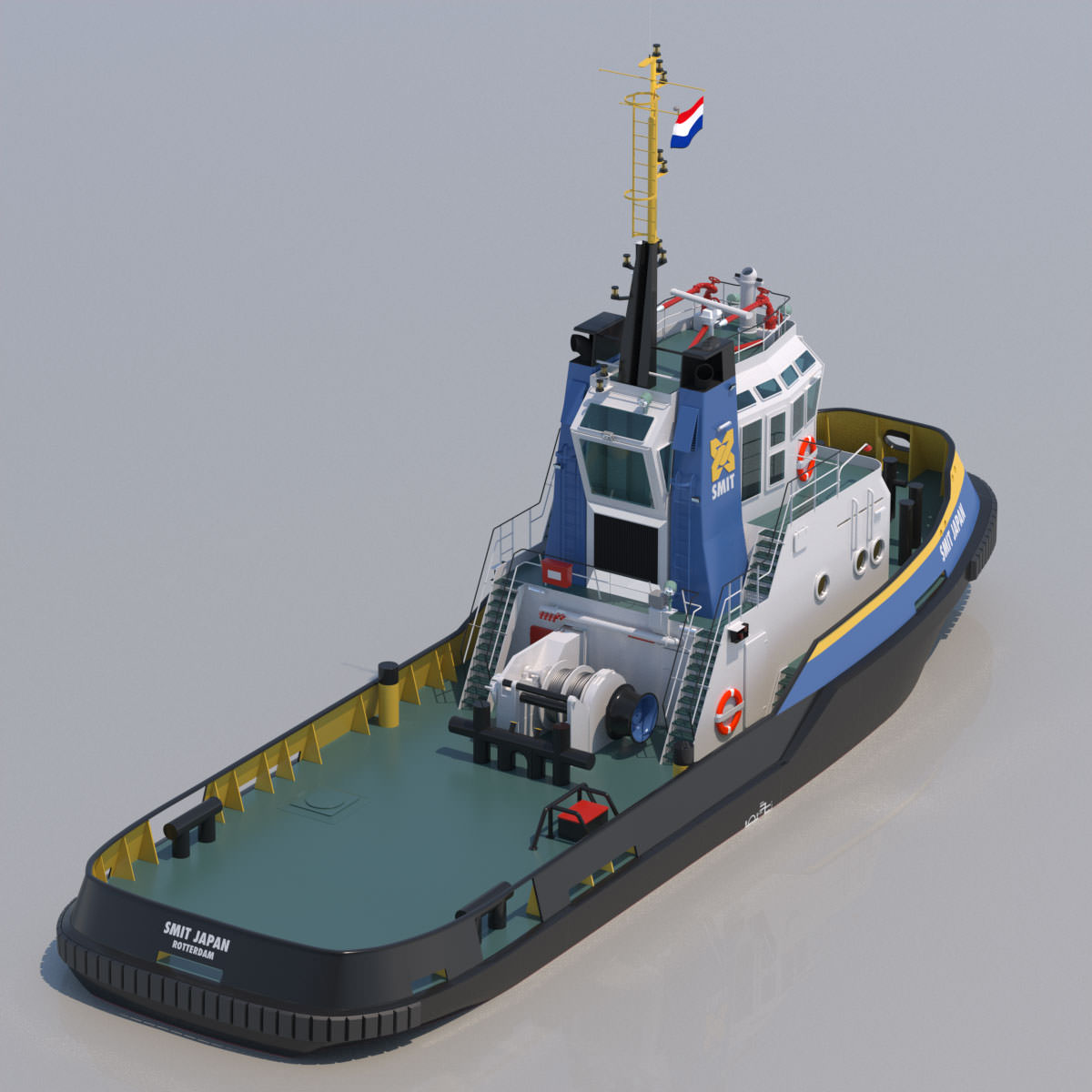 Harbour Tug Smit Japan 3D model_9