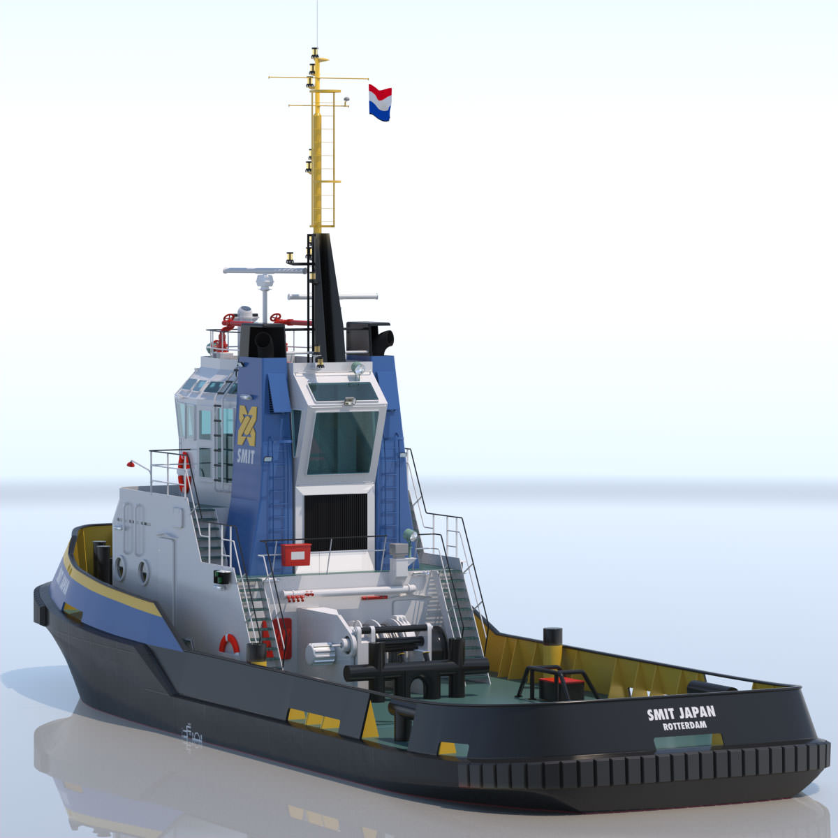 Harbour Tug Smit Japan 3D model_6