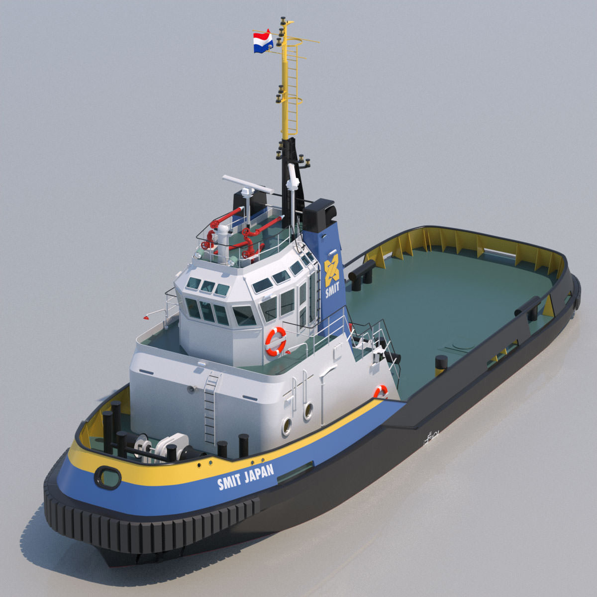Harbour Tug Smit Japan 3D model_10