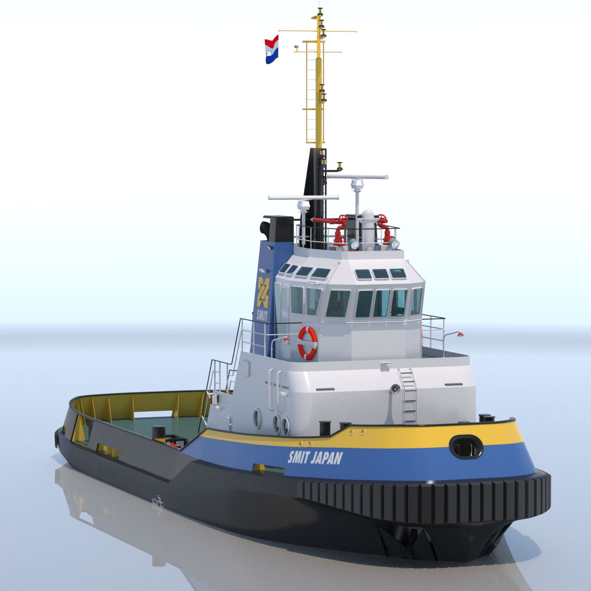 Harbour Tug Smit Japan 3D model_4