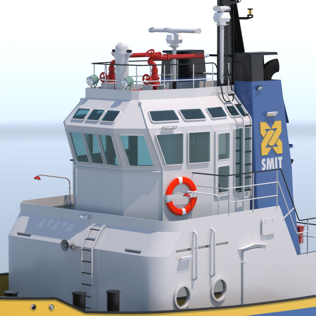 Harbour Tug Smit Japan 3D model_12
