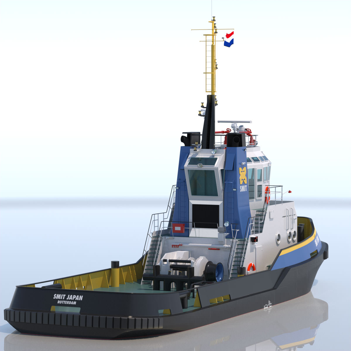 Harbour Tug Smit Japan 3D model_5