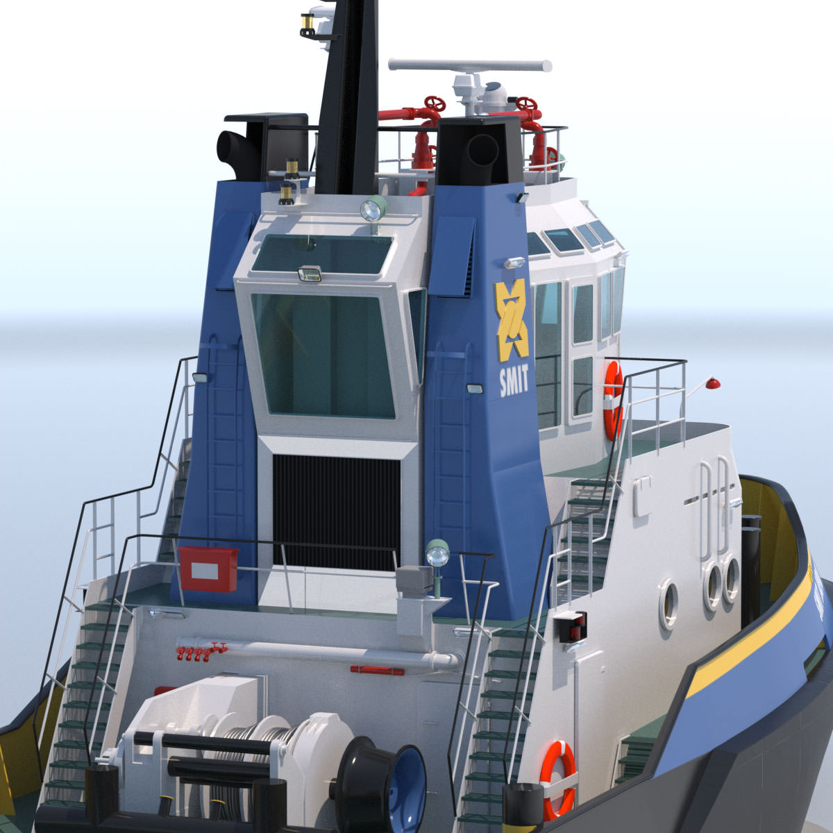 Harbour Tug Smit Japan 3D model_13