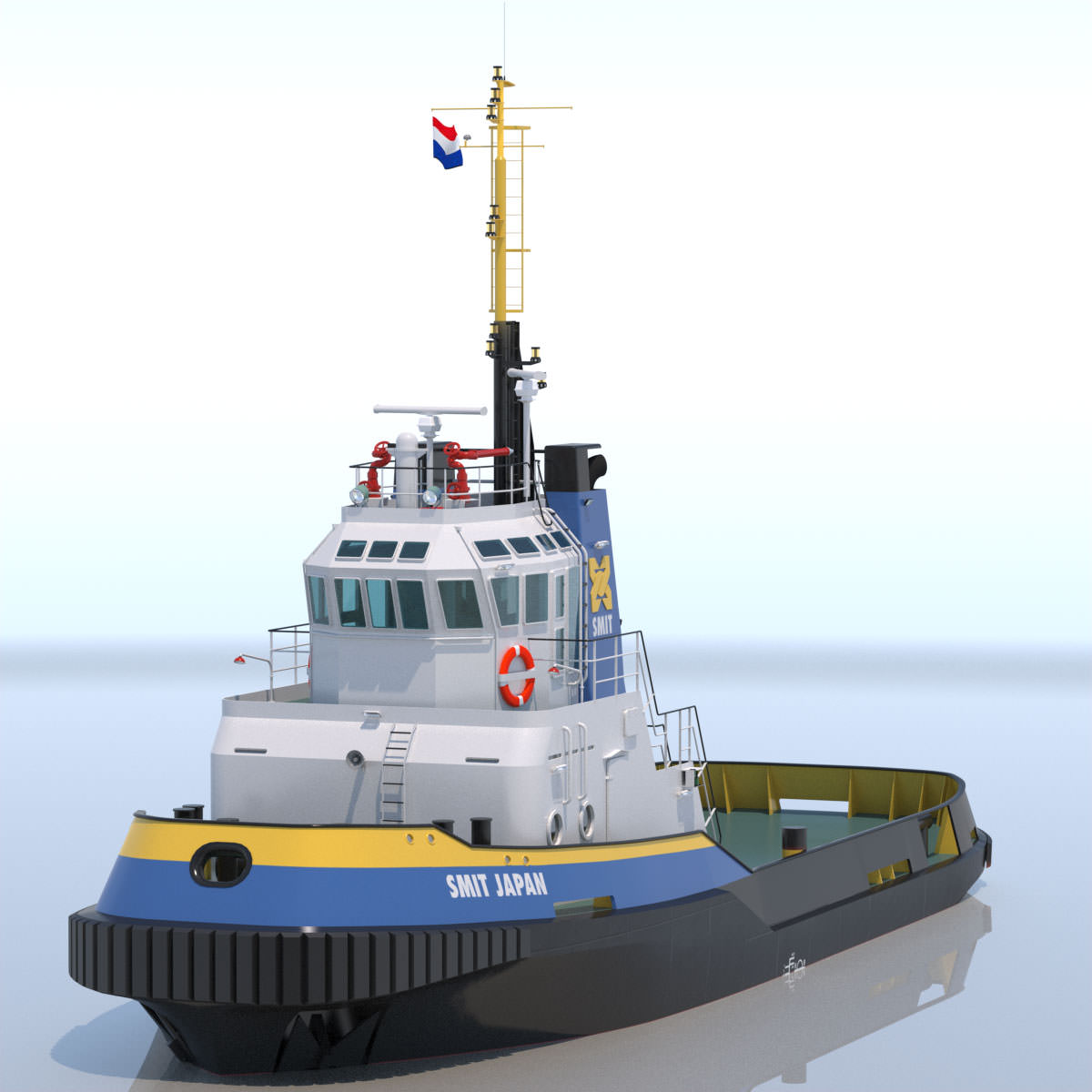 Harbour Tug Smit Japan 3D model_3