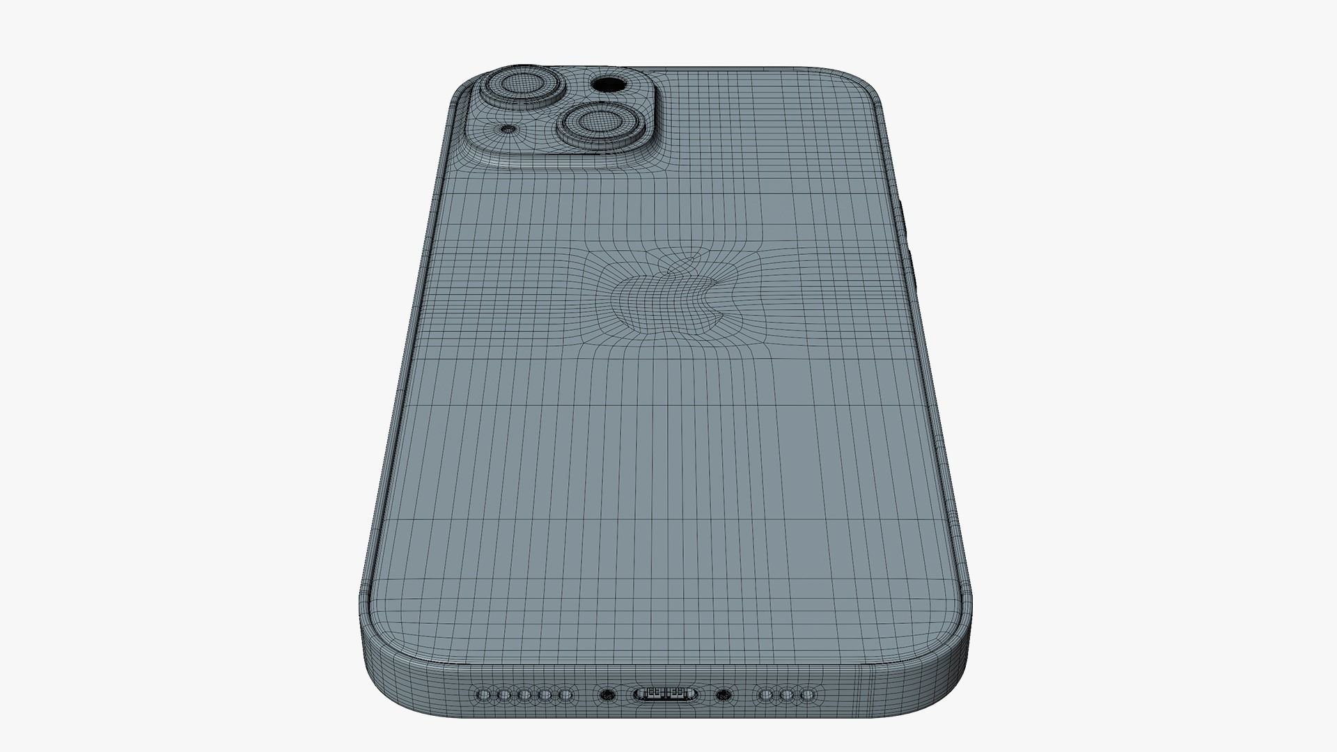 iPhone 14 Blue Low-poly 3D model_17