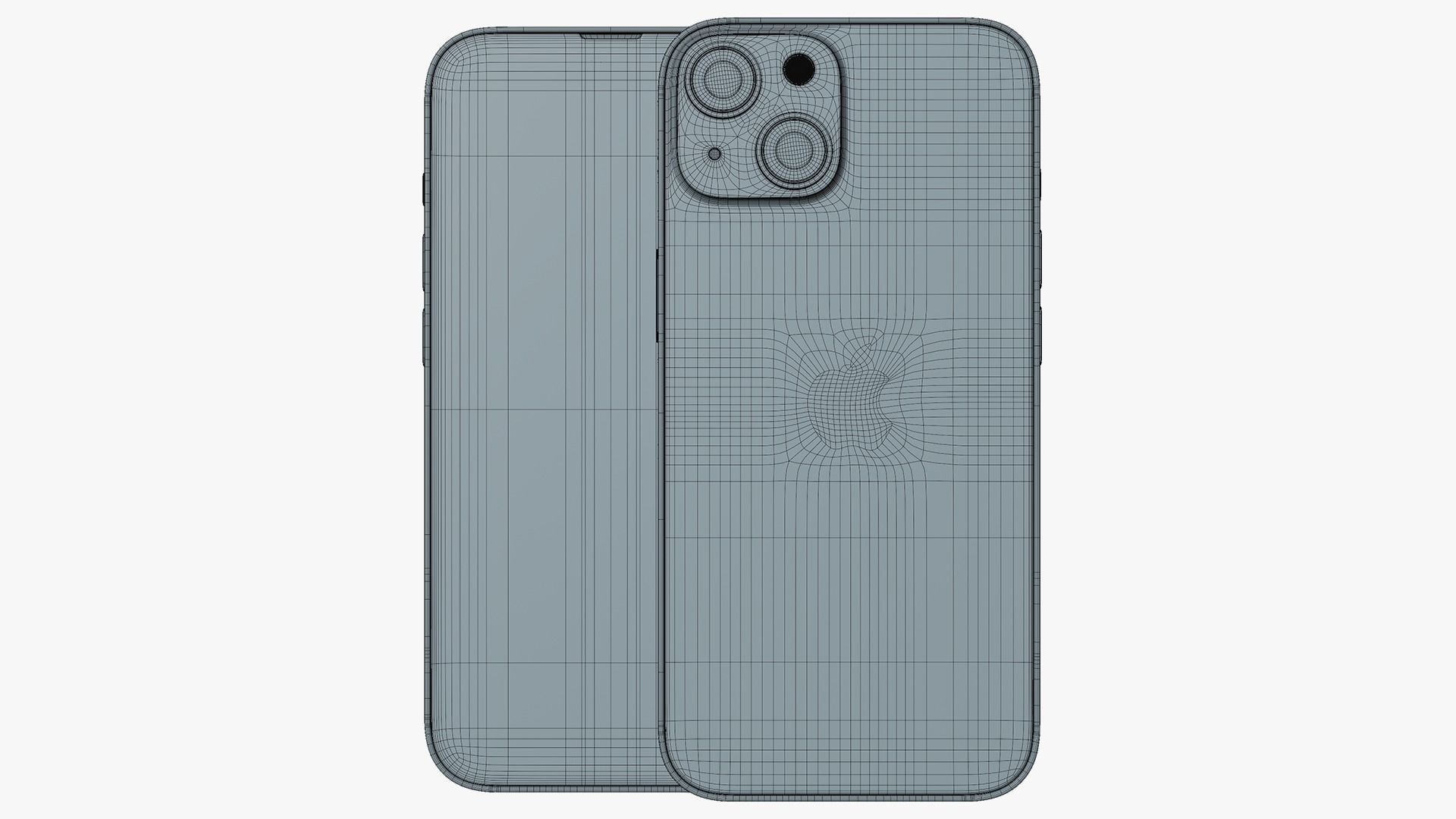 iPhone 14 Blue Low-poly 3D model_13
