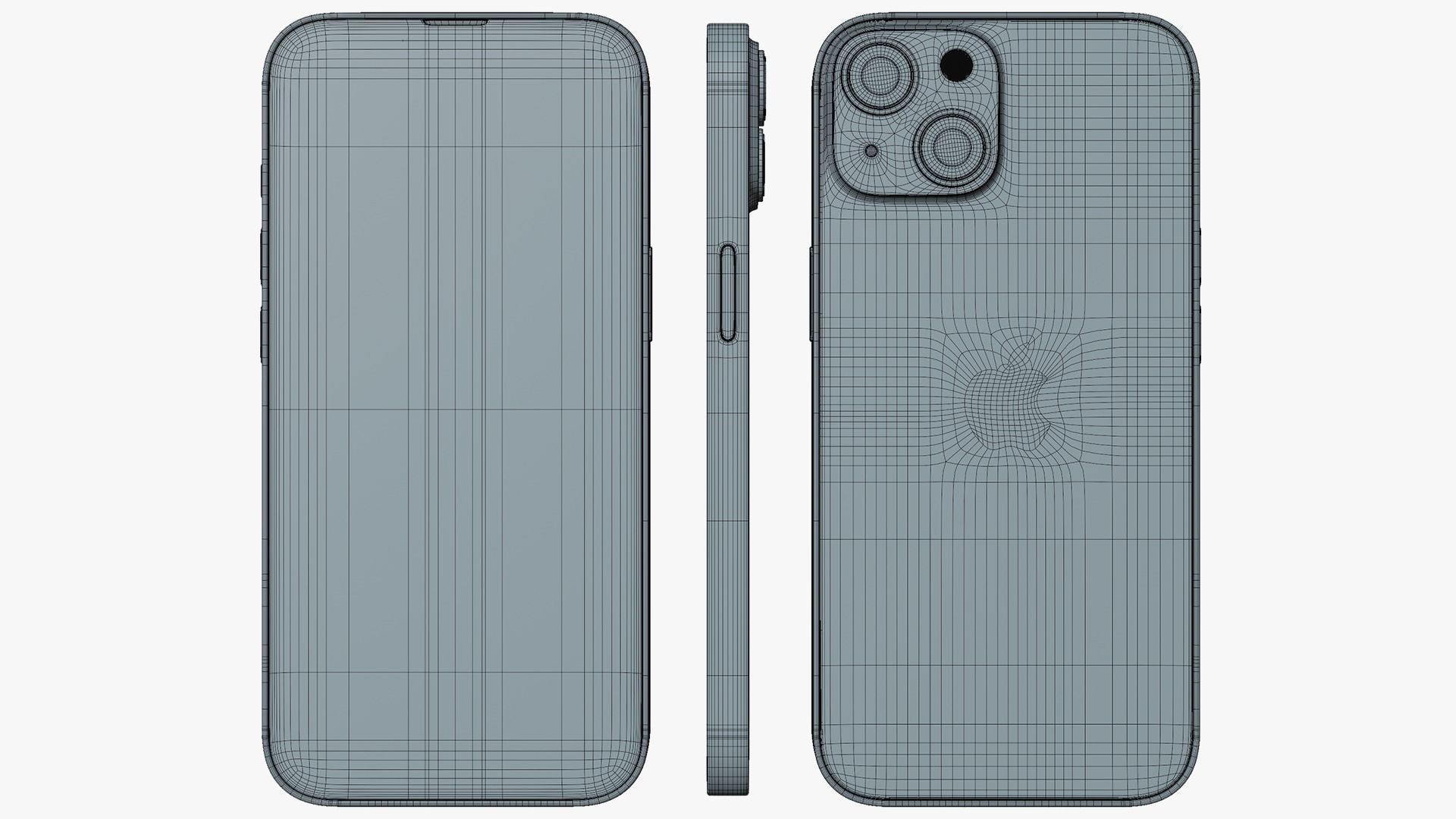 iPhone 14 Blue Low-poly 3D model_14