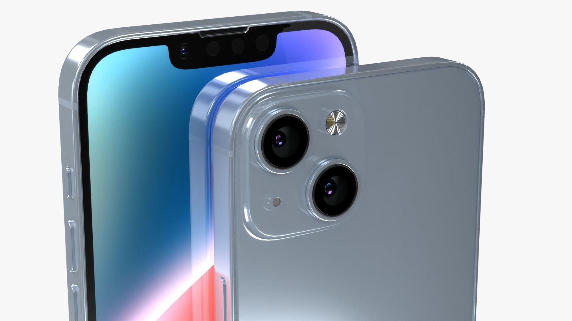 iPhone 14 Blue Low-poly 3D model_9